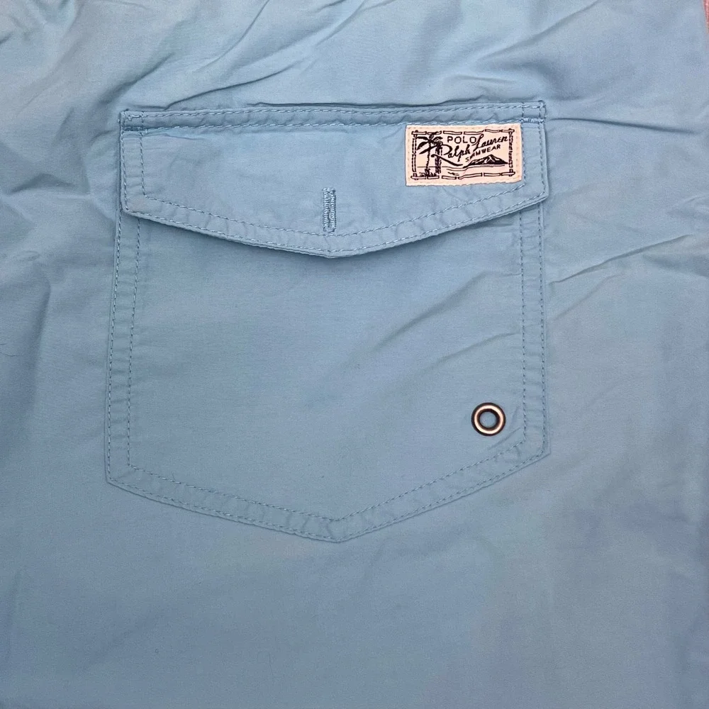 Polo Ralph Lauren Swim Shorts Mens XL Light Blue Excellent Trunks Mesh Lined